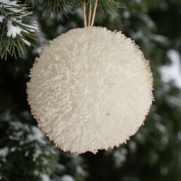 Other - Glitter faux snowball Holiday Ornaments 2"